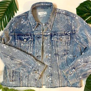 Rag & Bone Snakeskin Fray Denim Jacket